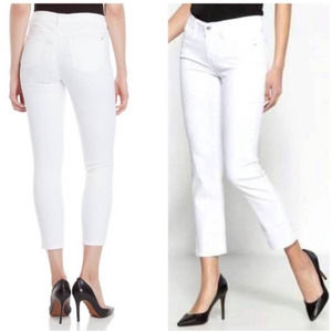 Kensie Jeans You Look Effortless Ankle Biter Stretch Pants Cream Cotton Spandex